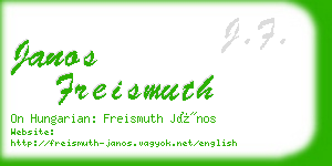 janos freismuth business card